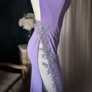 Lavender Rhinestone One Shoulder Gown – Prom Dress ✨